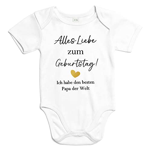 mamir home Alles Liebe zum Geburtstag Papa - Baby Body - Geschenk Vater Glückwunsch - persönliche Botschaft (0-3 Monate) von mamir home