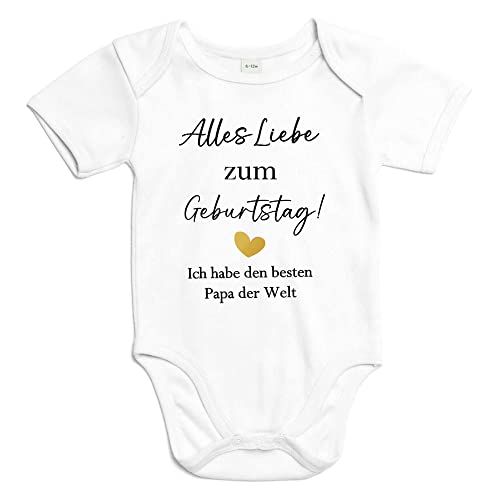 mamir home Alles Liebe zum Geburtstag Papa - Baby Body - Geschenk Vater Glückwunsch - persönliche Botschaft (6-12 Monate) von mamir home