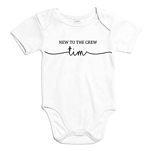 mamir home Babybody zur Geburt, Geschenk personalisiert Name - new to the crew - Baby Body Newborn (weiß, 3-6 Monate) von mamir home