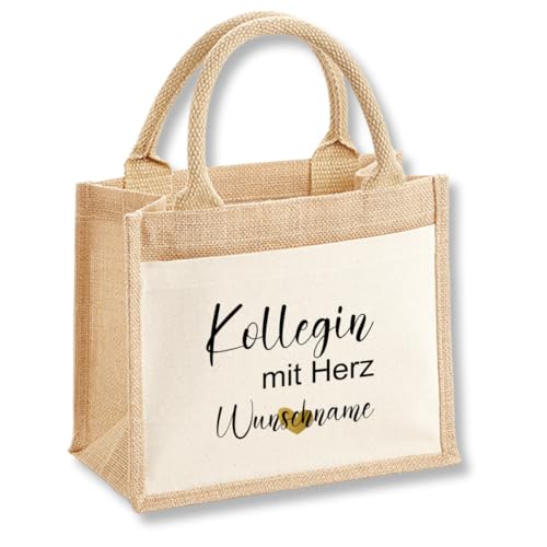 mamir home Kollegin mit Herz | Geschenk Kollegin | Danke für alles | Geburtstagsgeschenk Kollegin | Personalisierte Geschenktasche für Frauen | Abschiedsgeschenk Kollegin (Kollegin mit Herz) von mamir home