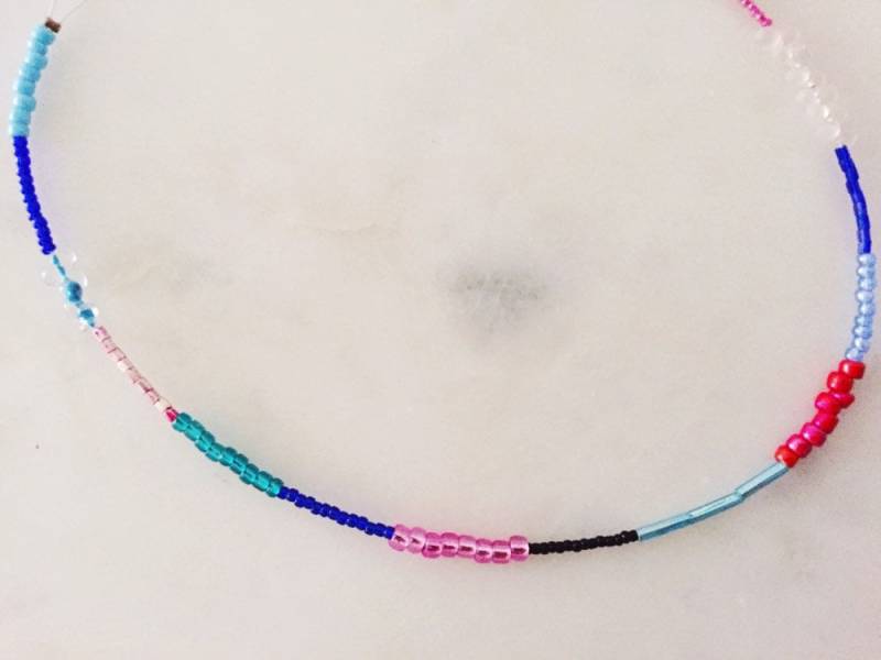 Block Party Collection Nr. 4/Handgearbeitete Halsband Color Block-Kette von mammothandminnow