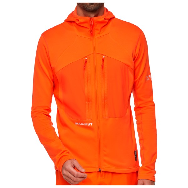 Mammut - Eiger Nordwand Advanced Midlayer Hooded Jacket - Fleecejacke Gr XXL rot/orange von mammut