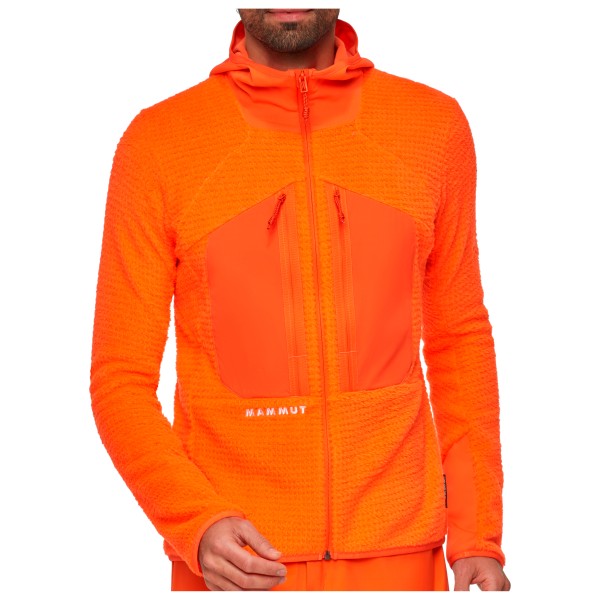 Mammut - Eiger Nordwand Pro Midlayer Air Hooded Jacket - Fleecejacke Gr XL orange von mammut