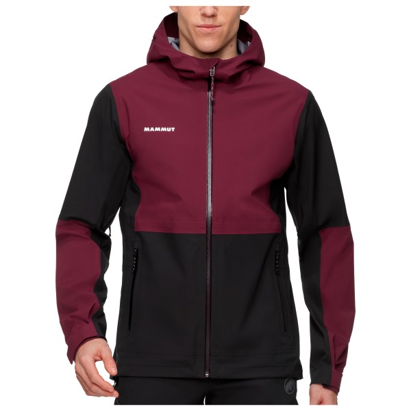 Mammut - Linard Guide Hardshell Hooded Jacket - Hardshelljacke Gr L schwarz/rot von mammut