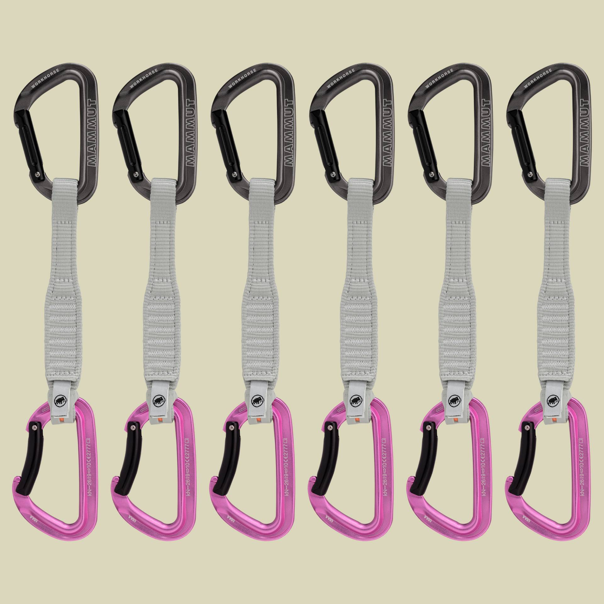 Workhorse Keylock 17 cm 6-Pack Quickdraws Größe 17 cm Straight Gate/Bent Gate Key Lock, Farbe grey-pink Workhorse Keylock 17 cm 6-Pack Quickdraws Größe 17 cm Straight Gate/Bent Gate Key Lock, Farbe grey-pink von mammut