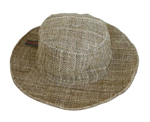 Hanf-Sonnenhut mit Draht und breiter Krempe, große Größen M/L/XXL, Natürlich, M/L von manakamana