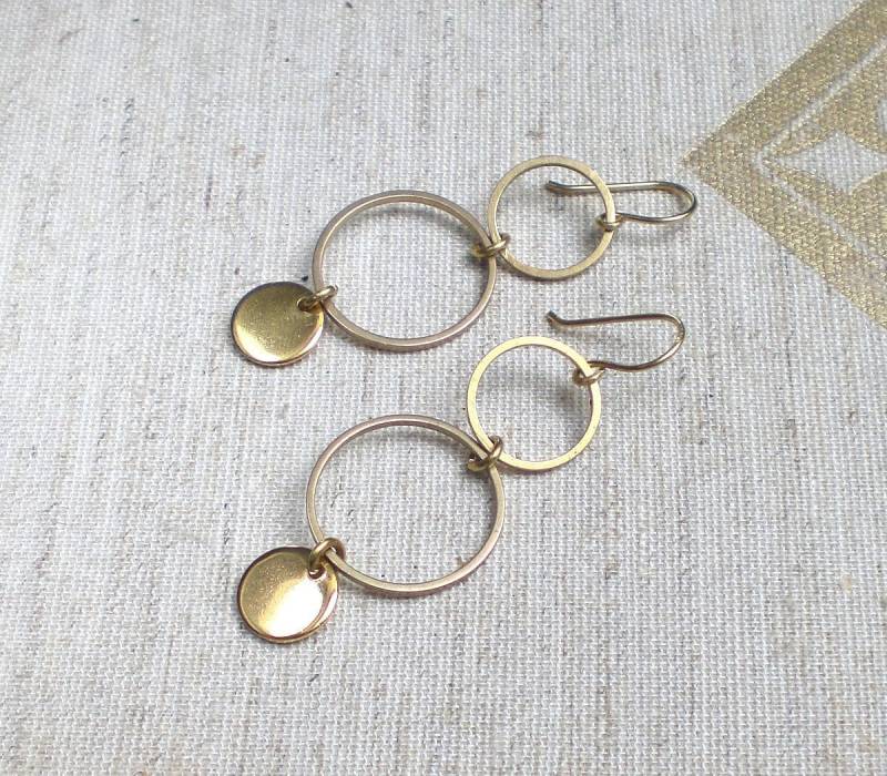 Große Ring-Ohrringe Messing - Lange Ohrhänger Golden | O988 Große Ring-Ohrringe Messing - Lange Ohrhänger Golden | O988 von manameadesign