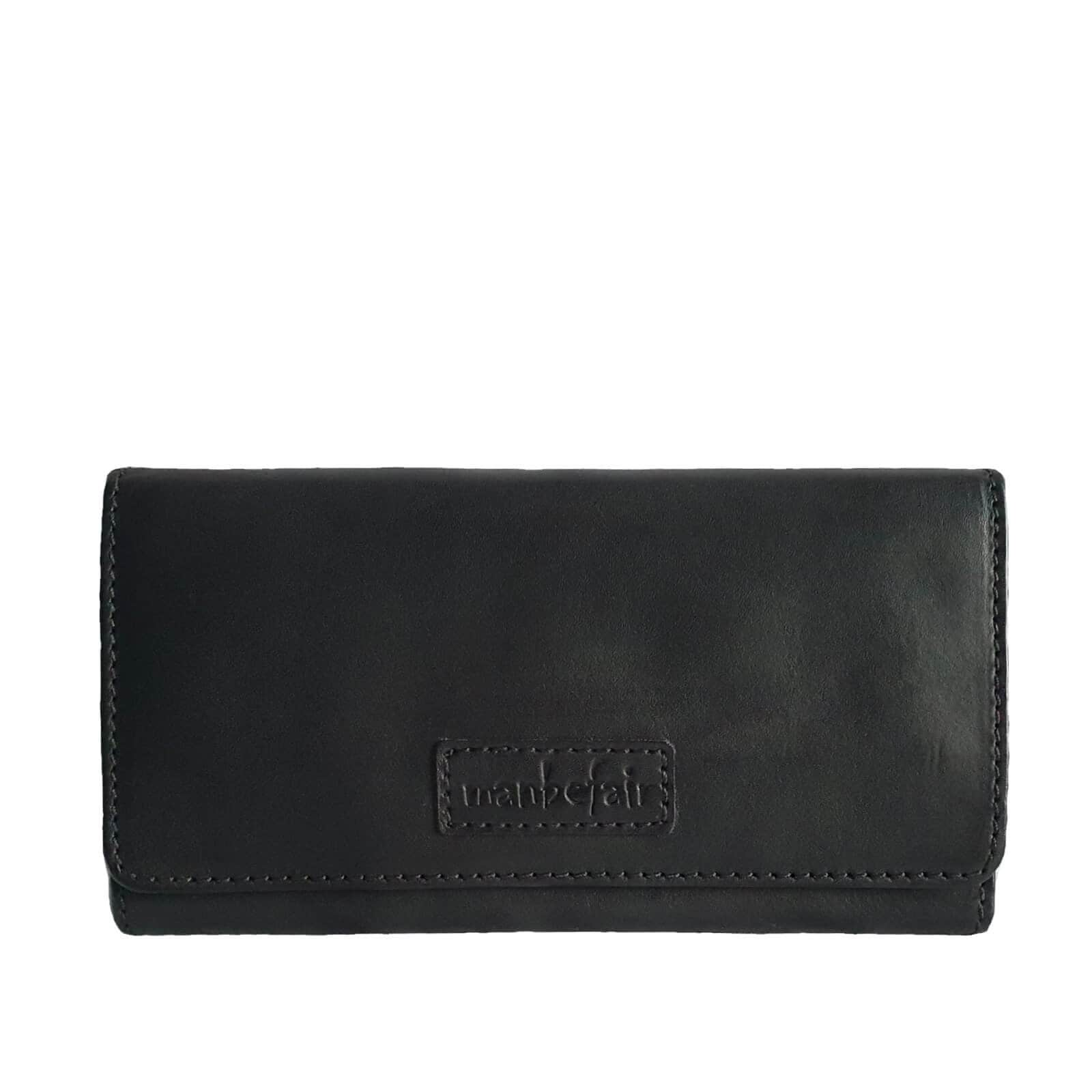 Damen Geldbörse Emily Aus Leder Schwarz | Geldbeutel Portemonnaie Groß Handmade Wallet Mit Münzfach Geschenkidee von manbefair