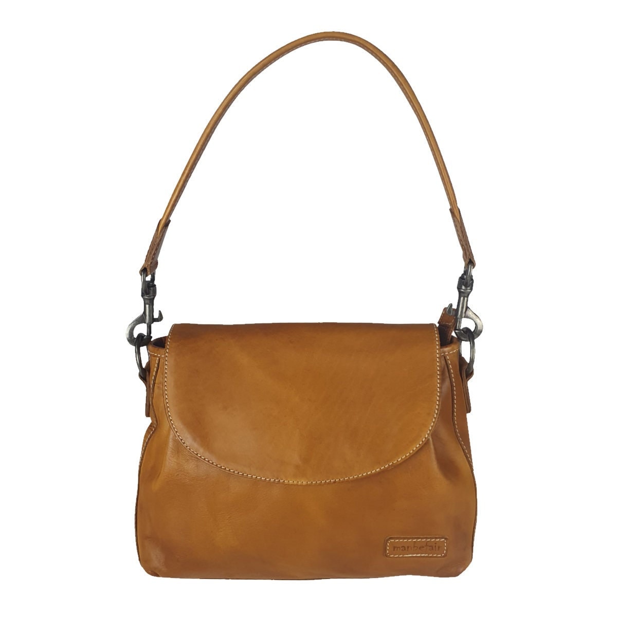 Handtasche Damen Leder Cognac | Umhängetasche Crossbody Bag Vintage Ledertasche Shoulder Daily Geschenkidee | Hanna von manbefair