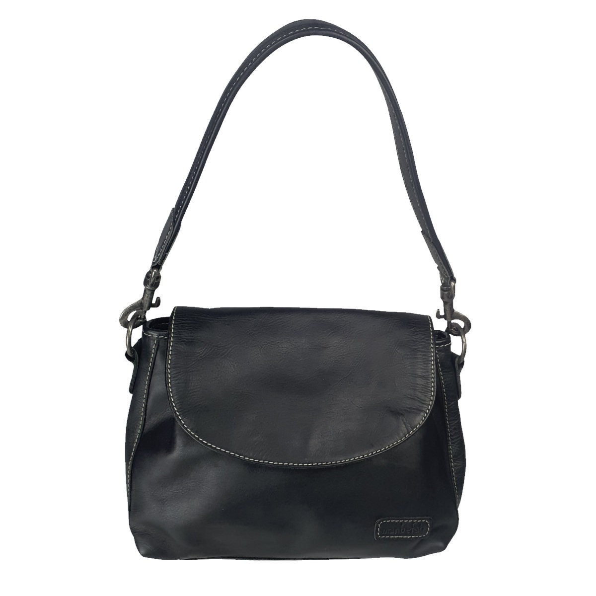 Handtasche Damen Leder Schwarz | Umhängetasche Crossbody Bag Vintage Ledertasche Shoulder Daily Geschenkidee | Hanna von manbefair