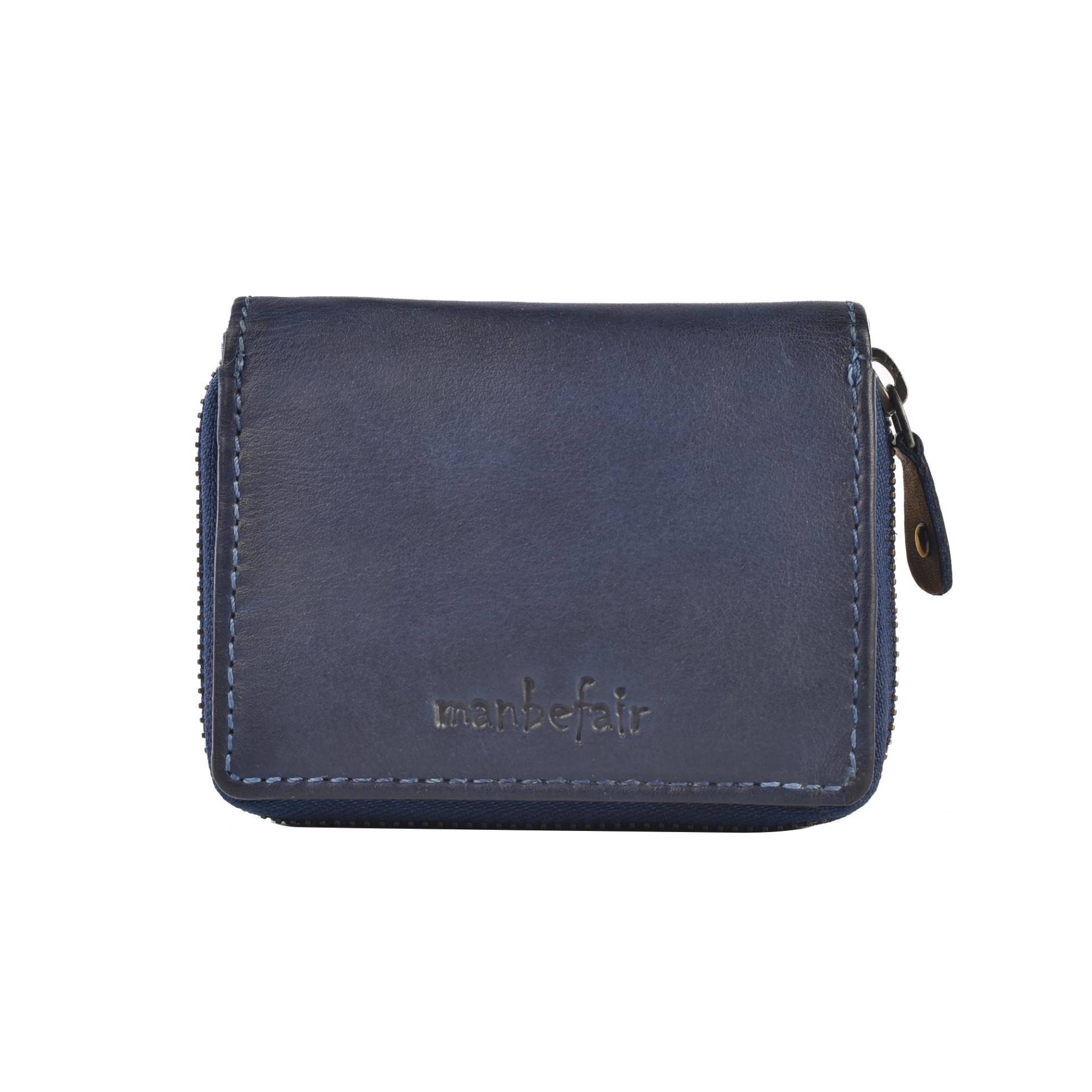 Manbefair Geldbeutel Little Marta Leder Indigo-Blau | Woman Wallet Geldbörse Damen Geldtasche Mit Münzfach L von manbefair