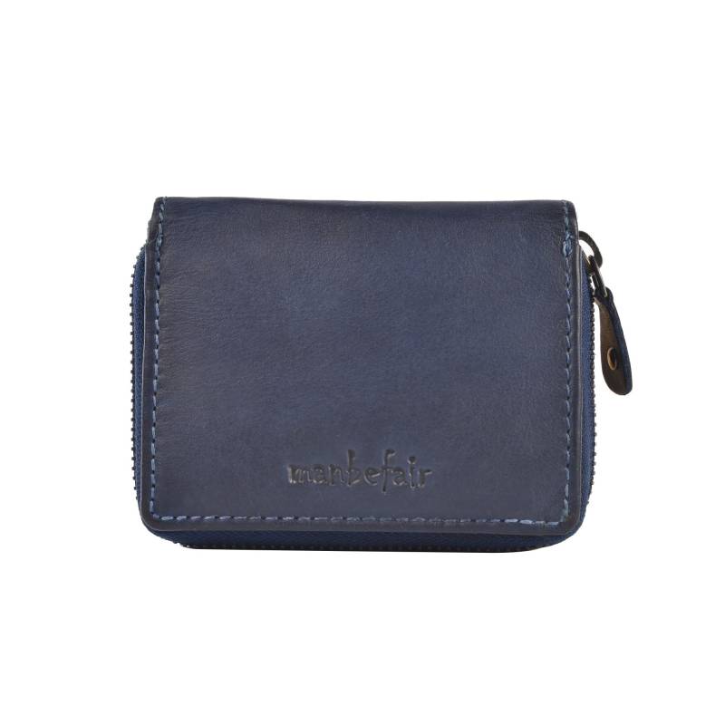 Manbefair Geldbeutel Little Marta Leder Indigo-Blau | Woman Wallet Geldbörse Damen Geldtasche Mit Münzfach L von manbefair