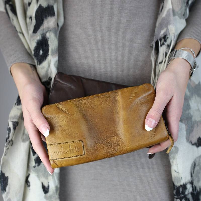 Manbefair Geldbeutel Marta Leder Cognac | Woman Wallet Geldbörse Damen Geldtasche Mit Münzfach L von manbefair