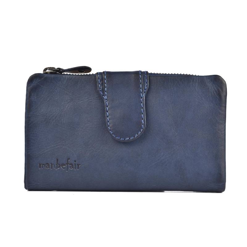 Manbefair Geldbörse Elisa Leder Indigo Blau | Woman Wallet Geldbeutel Damen Mit Münzfach Handmade Geschenk von manbefair