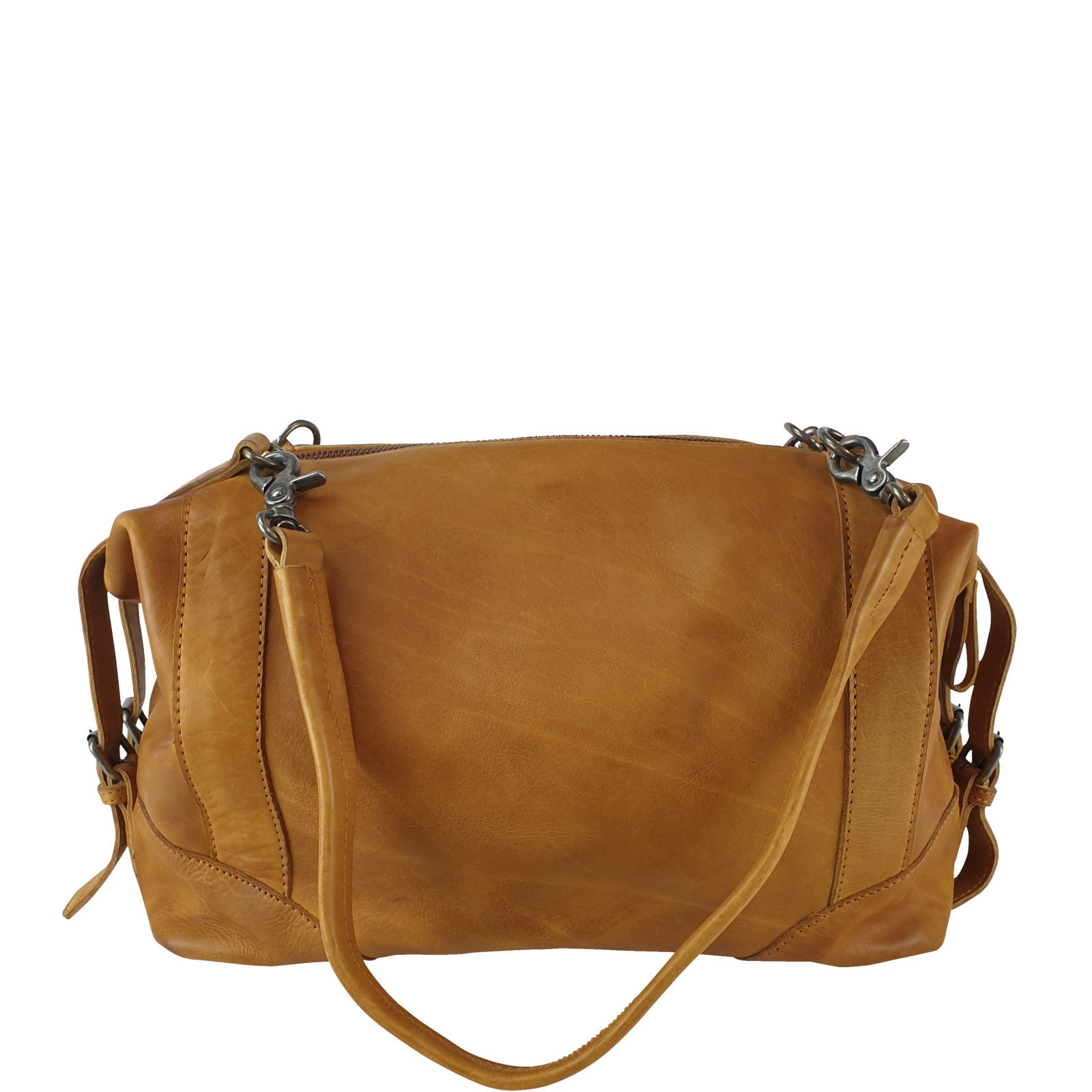 Manbefair Schultertasche Meryl Leder Cognac Bowling Bag von manbefair