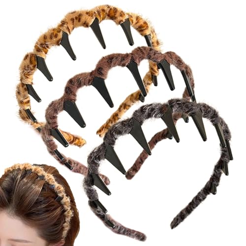 manhegari Hohe Schädel Stirnbänder Für Frauen - Dekorative Kopfaccessoires 3-teilig | Rutschfeste Reversible Retro Stirnbänder,Für Formelle Events Sport Cosplay Alltag Workouts Damen Mädchen von manhegari