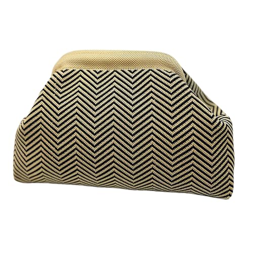 manhegari Knödel Clutch Geldbörsen Für Frauen, Gehäkelte Clutch Gewebte Strandtasche Urlaub Stilvolle Häkeln Handtasche Für Abend Freizeit Hochzeit Reiseaccessoire von manhegari
