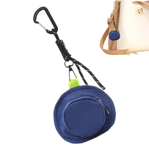manhegari Münzgeldbörse | Modische Hutform Beutel Geldbörse – Tragbarer Outdoor-Schlüsselanhänger Anhänger Charm Rucksack Dekoration für Damen und Herren, blau, siehe Beschreibung, Uni, Blau, Refer von manhegari