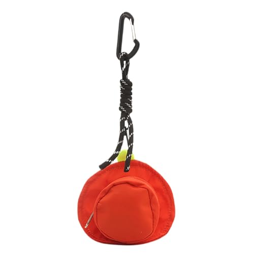 manhegari Münzgeldbörse | Modische Hutform Beutel Geldbörse – tragbarer Outdoor-Schlüsselanhänger Anhänger Charm Rucksack Dekoration für Damen und Herren, Orange/Rot, Refer to description, Uni von manhegari