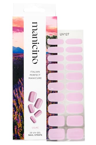 Manicino UV-Nagelfolie – langlebige Gel-Sticker für eine mühelose DIY-Maniküre mit Salon-Feeling, ob zu Hause oder unterwegs (Lilac, Standard) von manicino