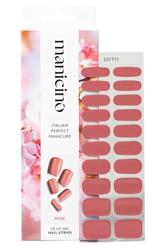 Manicino UV-Nagelfolie – langlebige Gel-Sticker für eine mühelose DIY-Maniküre mit Salon-Feeling, ob zu Hause oder unterwegs (Rose, Standard) von manicino
