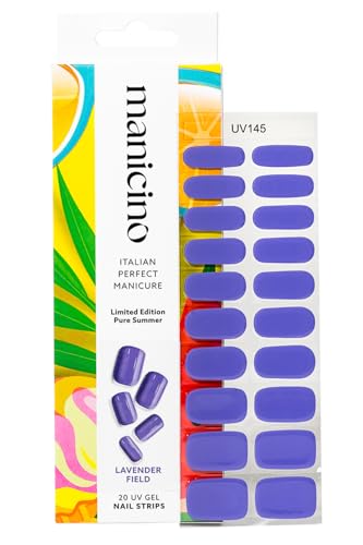 Manicino UV-Nagelfolie – langlebige Gel-Sticker für eine mühelose DIY-Maniküre mit Salon-Feeling, ob zu Hause oder unterwegs (Lavender Field, Standard) von manicino