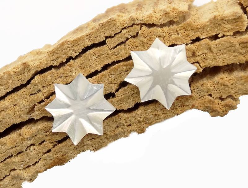 Perlmutt Ohrstecker Sterne - Mother Of Pearl Stud Earrings Stars von manihikishop