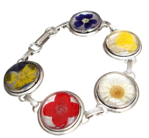 Edelstahlarmband Mit Echten Gepressten Blumen von mannmadedesigns