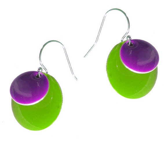 Emaille Und Silber Ohrringe von mannmadedesigns