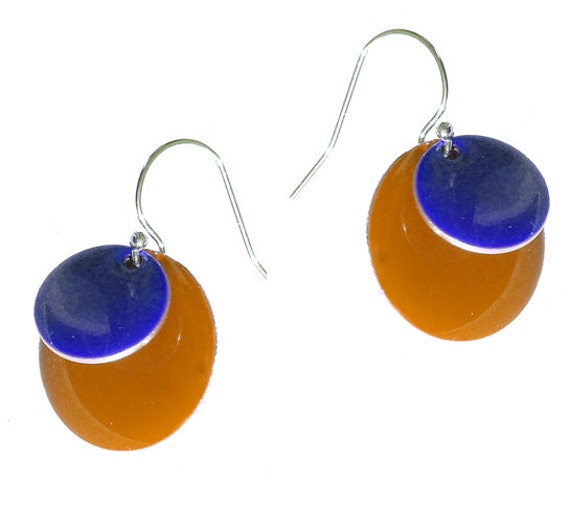 Emaille Und Silber Ohrringe von mannmadedesigns