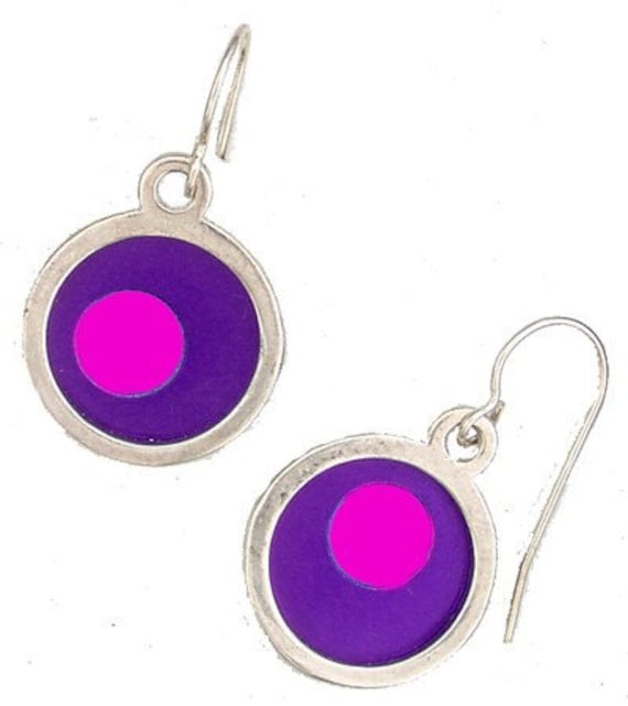 Kleine Zwei Ton Lila/Rosa Ohrringe von mannmadedesigns