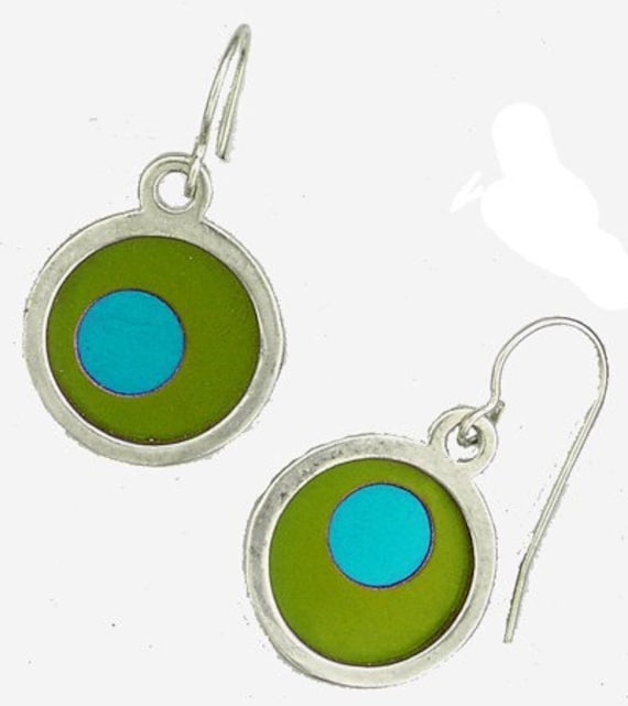 Kleine Zwei-Ton-Limon/Aqua Ohrringe von mannmadedesigns