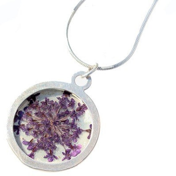 Lila Königin Anns Spitze/Silber Anhänger von mannmadedesigns