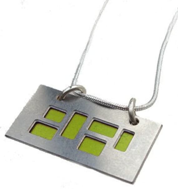 Silberanhänger Mit Lime Und Black Ausschnitte von mannmadedesigns