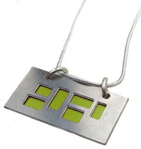 Silberanhänger Mit Lime Und Black Ausschnitte von mannmadedesigns