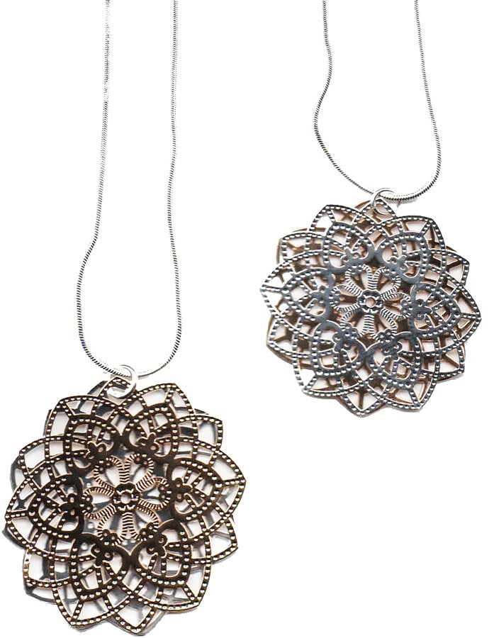 Spirograph Edelstahl Anhänger in Silber/Gold von mannmadedesigns