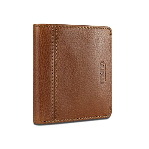 mano Don Montez kleine Geldbörse Leder - Portemonnaie Herren Damen Hochformat Cognac - Geldbeutel Portmonee Wallet Brieftasche Portmonaise von mano