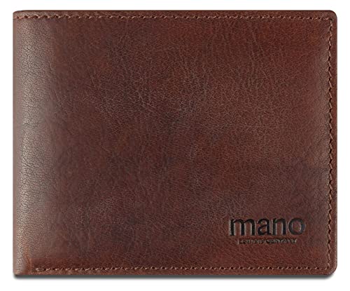 mano Don Simon Geldbörse Herren Leder mit Klappe – Portemonnaie Herren Querformat in Schwarz – Geldbeutel Portmonee Wallet Brieftasche Männer von mano