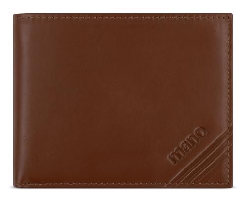 mano Don Antonio RFID Mini Coin Wallet with Flap Cognac von mano