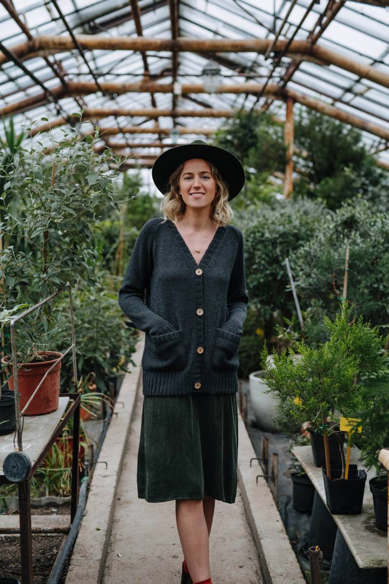 Adelaide Cardigan, Wolle Graue Strickjacke, Gestrickte Frauen Winter Pullover von mantaikotai