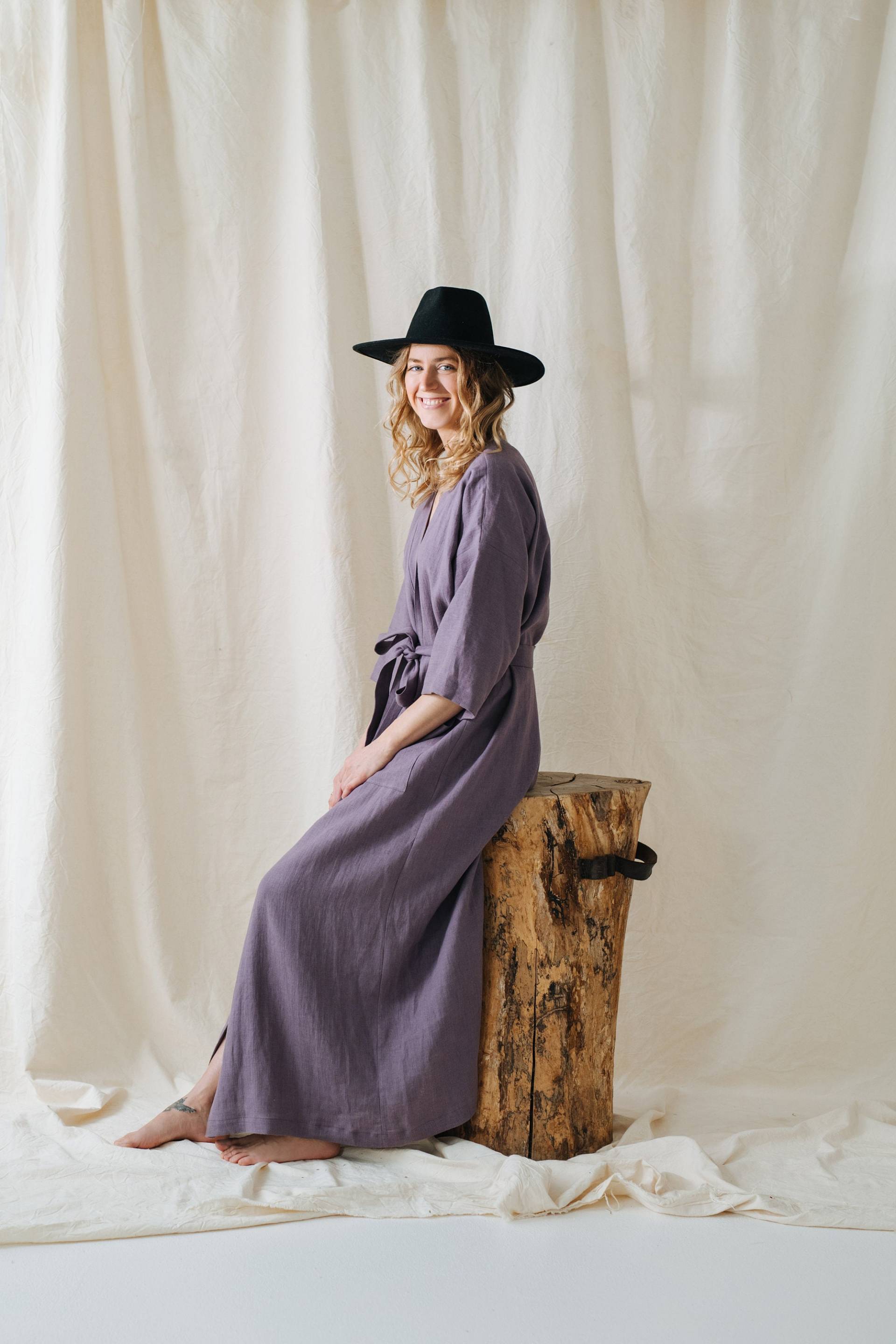 Brooklyn Kimono, Leinen Leinenmantel, Damen Herren Kimono von mantaikotai