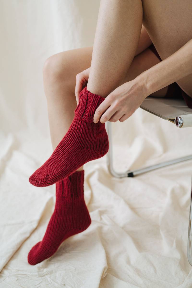 Canna Socken, Alpaka Frauen Wollsocken, Unisex Herren Handgestrickte Schaf Wollsocken von mantaikotai