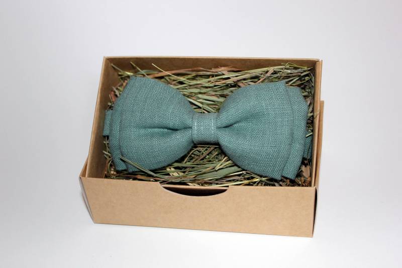 Hochzeit Fliege - Rustikale Leinen Blaue Für Männer Jungen Partei Geburtstag von mantaikotai