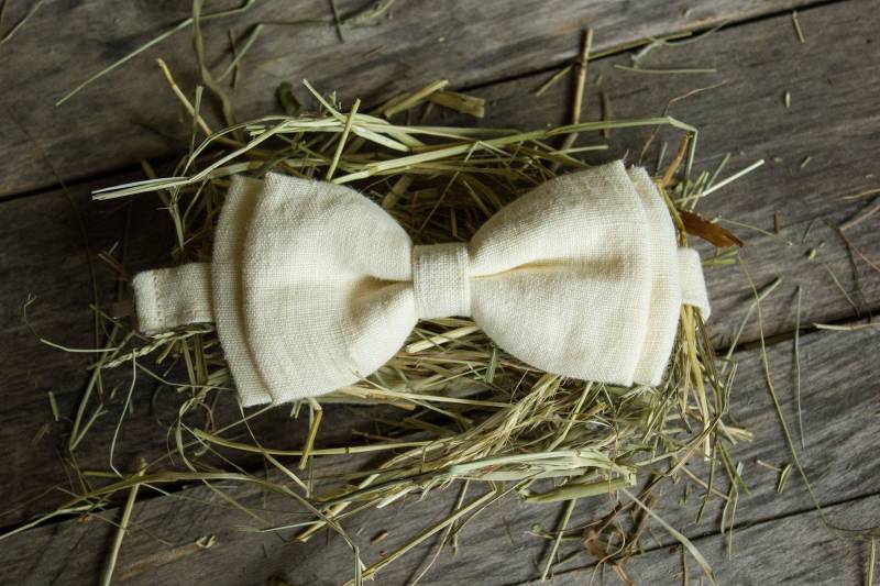 Leinen Fliege - Milchig Weiße Geburtstag Hochzeit-Fliege Partei Prom Herren Für Männer von mantaikotai