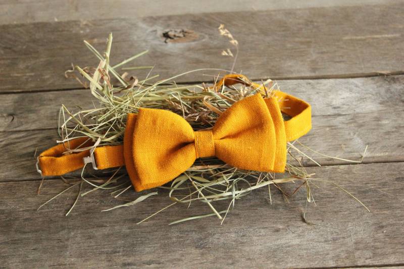 Leinenfliege - Senffliege Fliege Für Männer Hochzeitsfliege Jungs Rustikale Geburtstagsfliege Partyfliege von mantaikotai