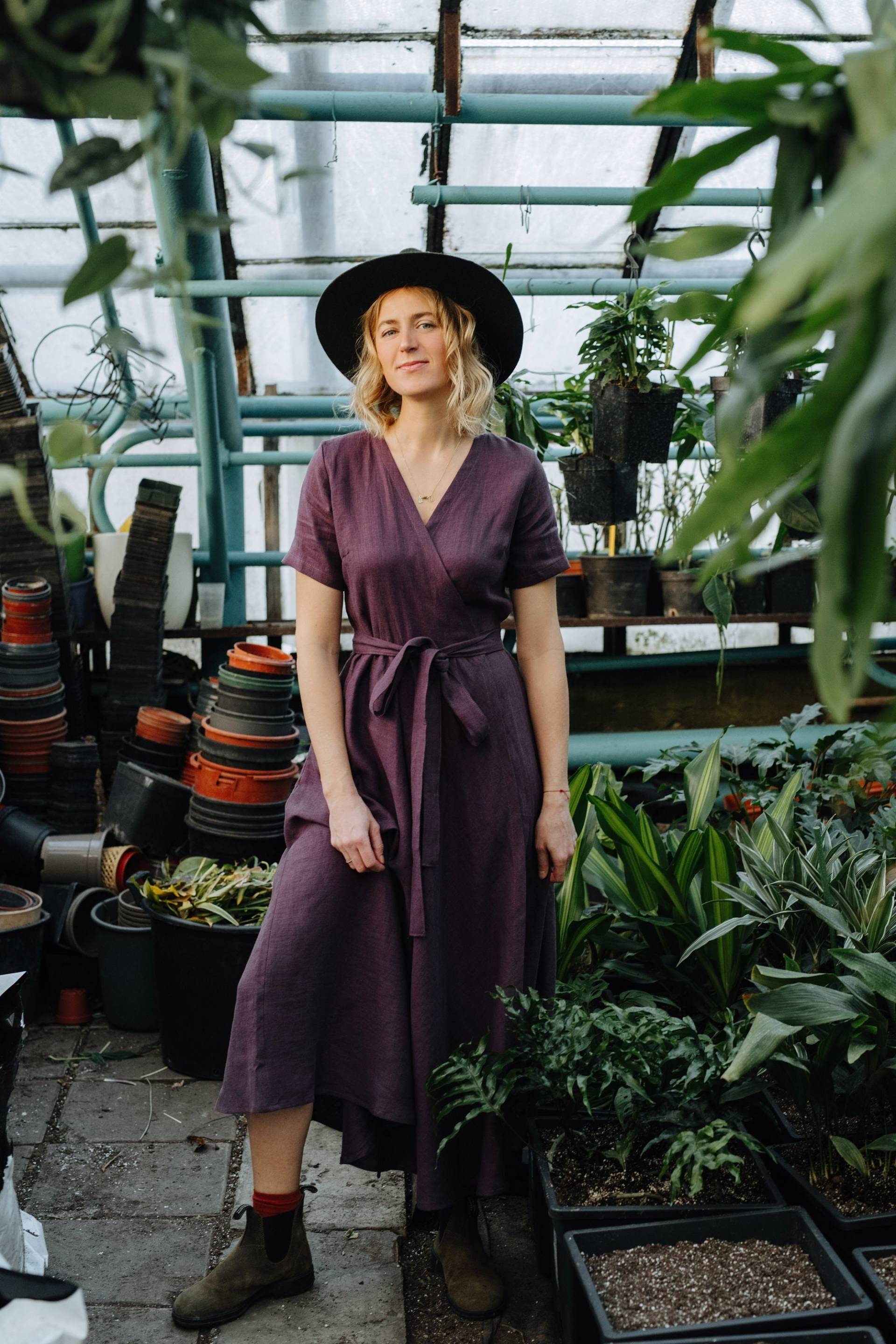 Lissabon Leinenkleid - Brautjungfern Hochzeitsleinenkleid Sommerkleid von mantaikotai