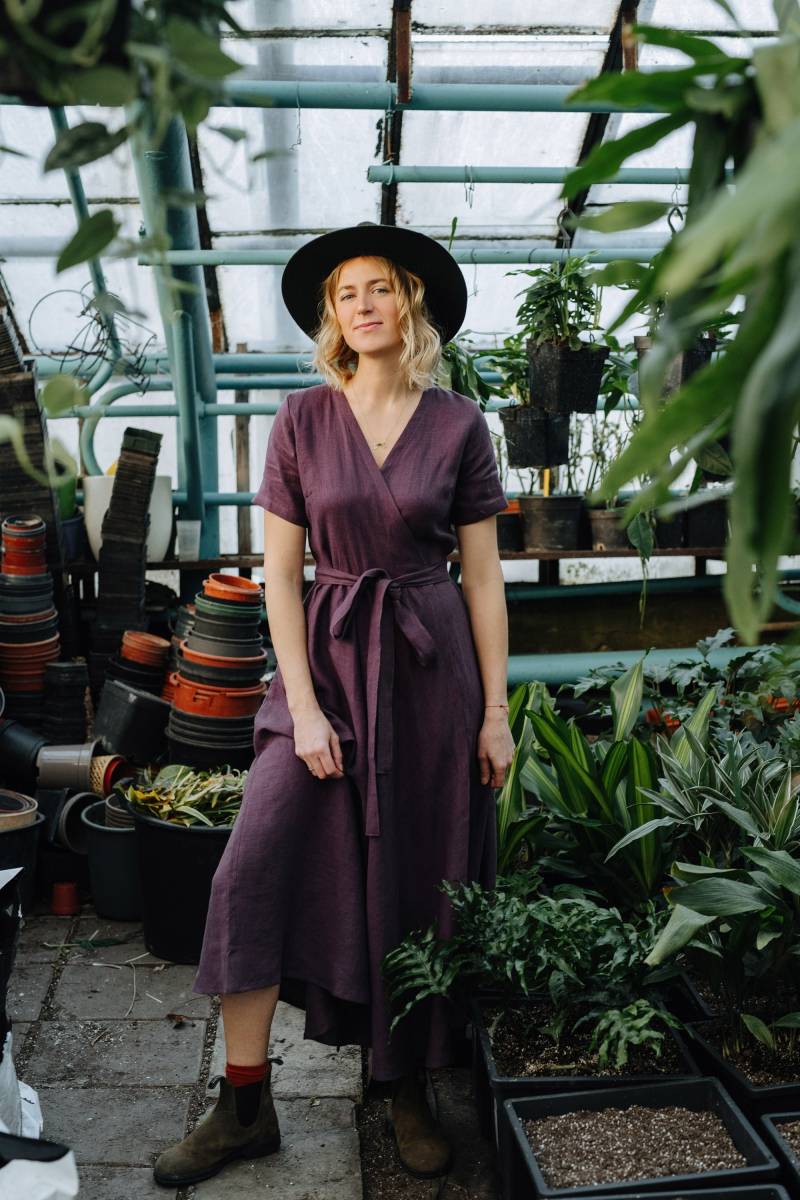 Lissabon Leinenkleid - Brautjungfern Hochzeitsleinenkleid Sommerkleid von mantaikotai