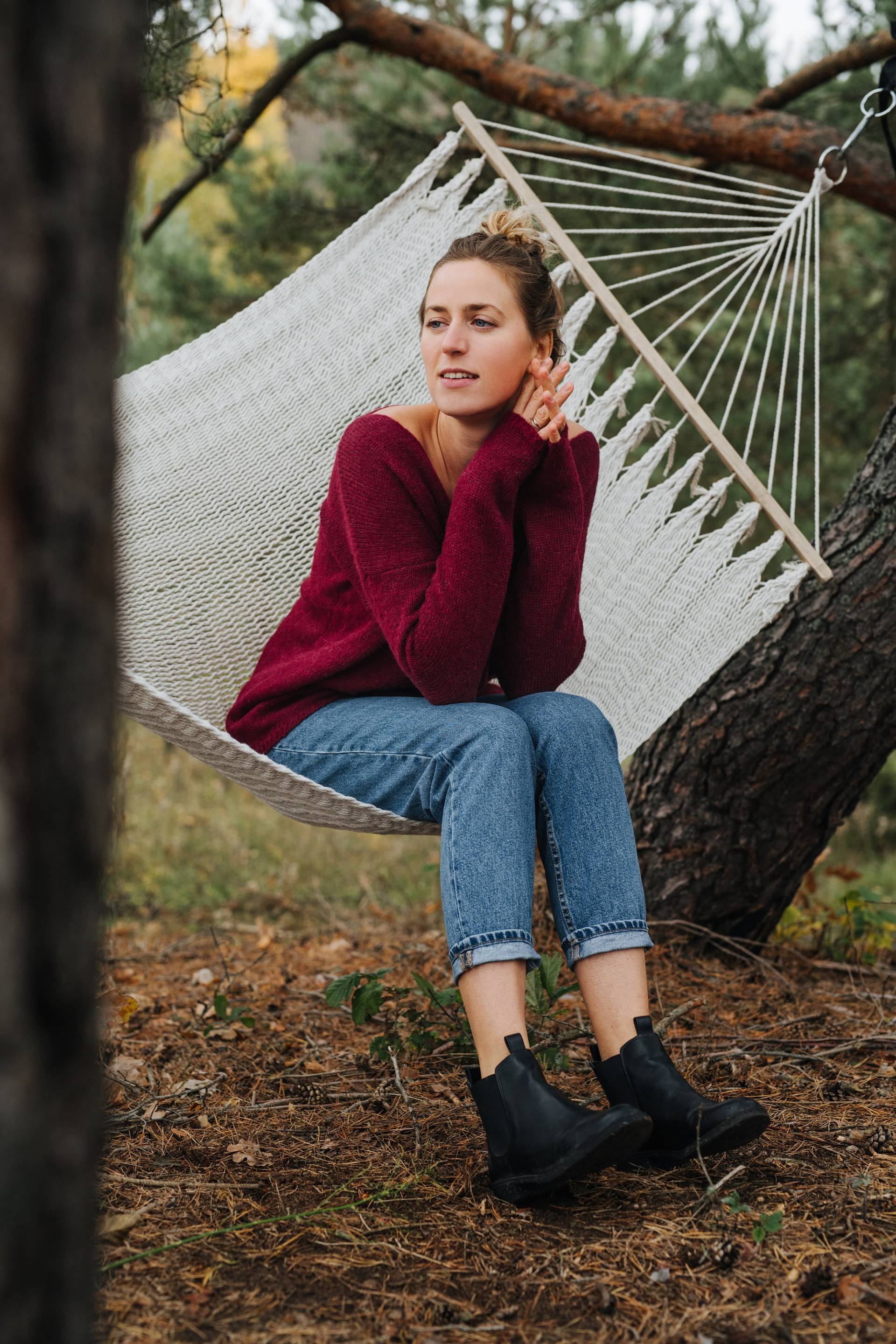 Madeira Pullover - Alpaka Wollpullover Handgestrickter Frauen V-Ausschnitt Winter von mantaikotai