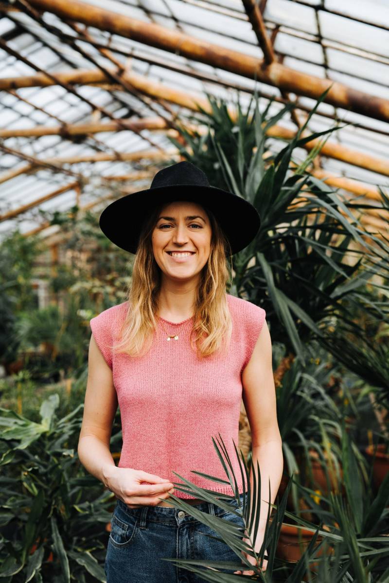 Mumbai Top, Gestricktes Leinentop, Crop Leinenbluse, Kurzes Frauen Leinen Sommer Rosa Leinenstrick von mantaikotai