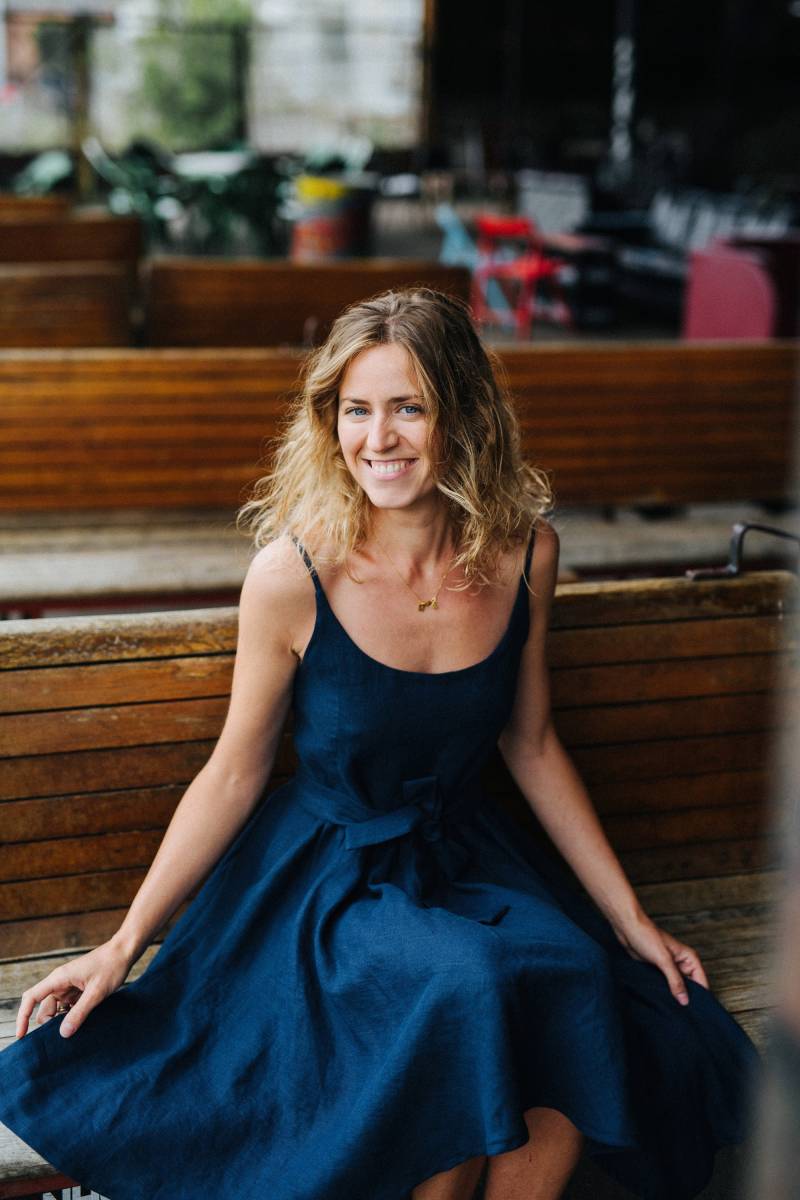 Nairobi Leinenkleid, Brautjungfernkleid, Marine Hochzeitskleid von mantaikotai